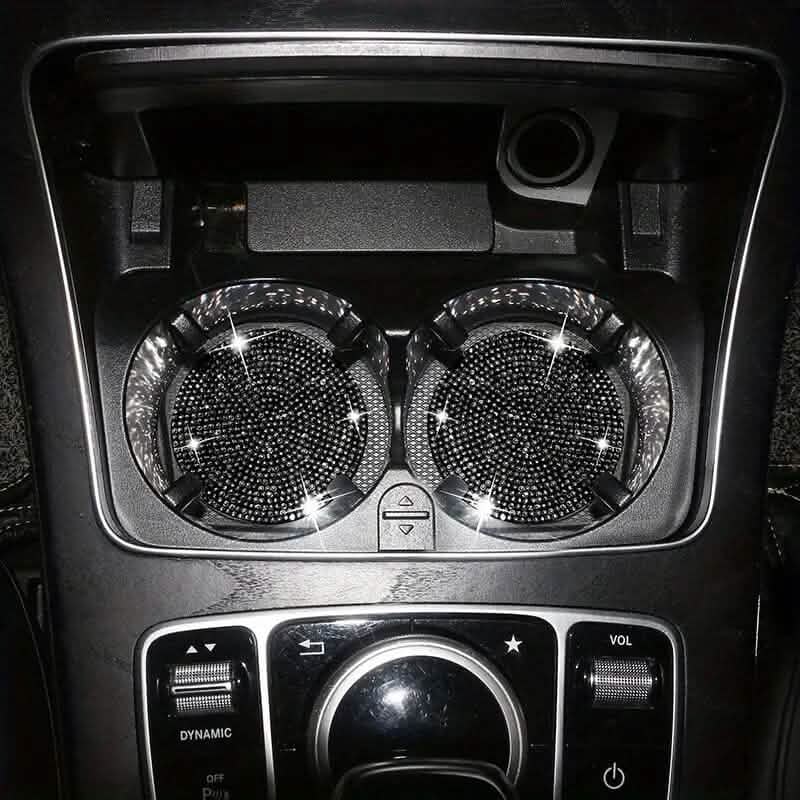 2-Pack: Shimmering Diamond Car Cup Mats - A-1 Thread Vault