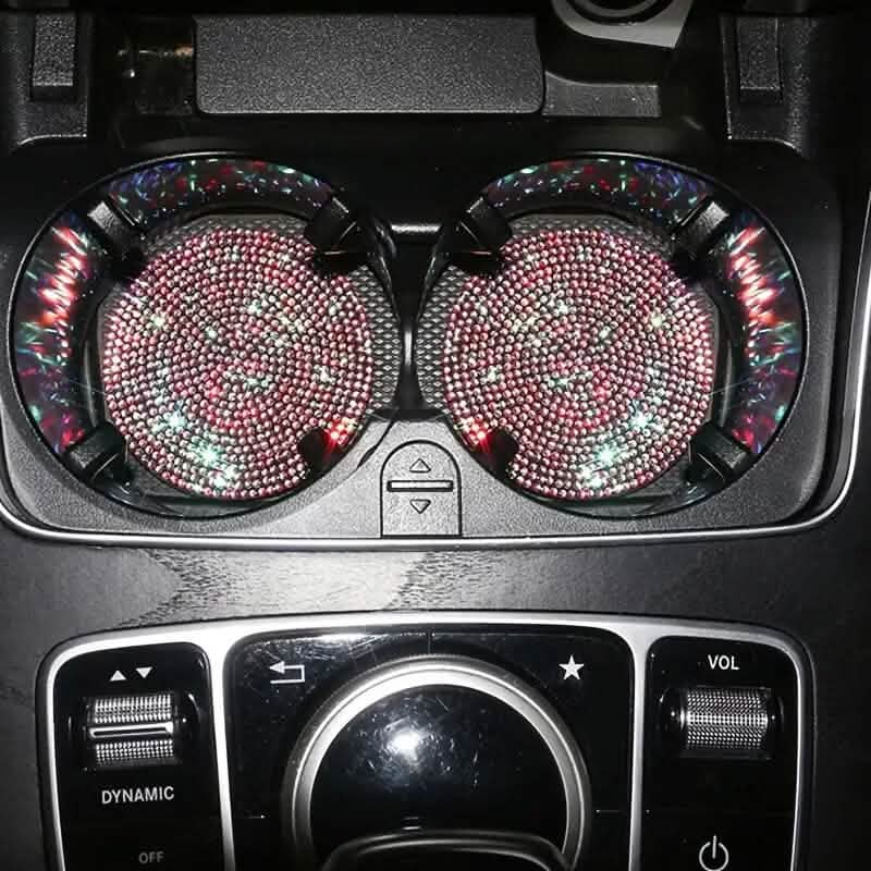 2-Pack: Shimmering Diamond Car Cup Mats - A-1 Thread Vault