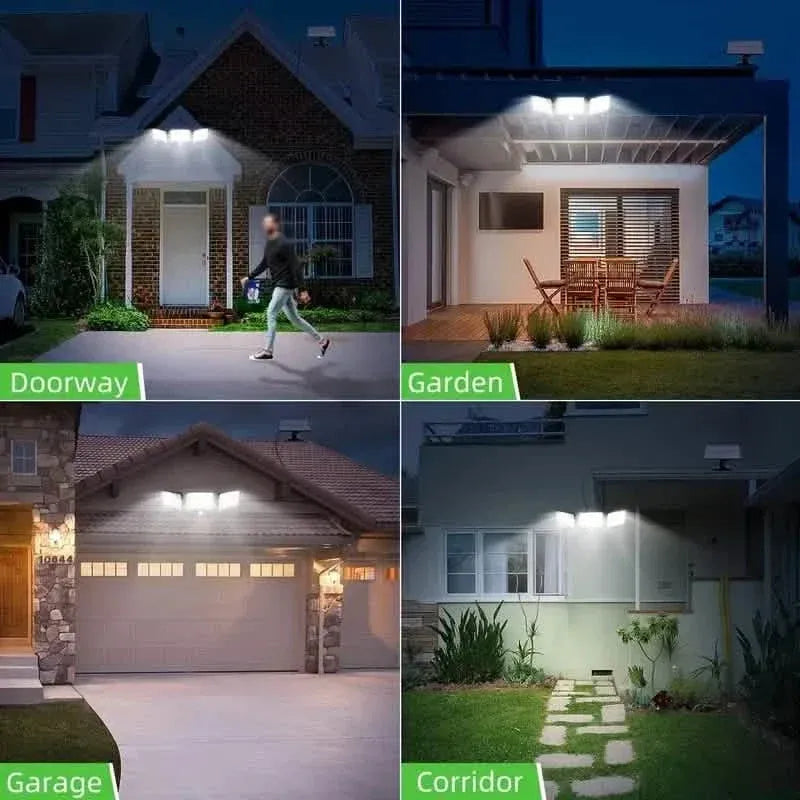2-Pack: Split Solar Wall Light For Outdoor With Motion Sensor 3 Heads - A-1 Thread Vault