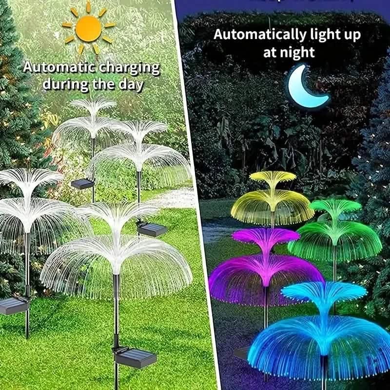 2-Pack: Waterproof Solar Jellyfish Fiber Optic Light - A-1 Thread Vault