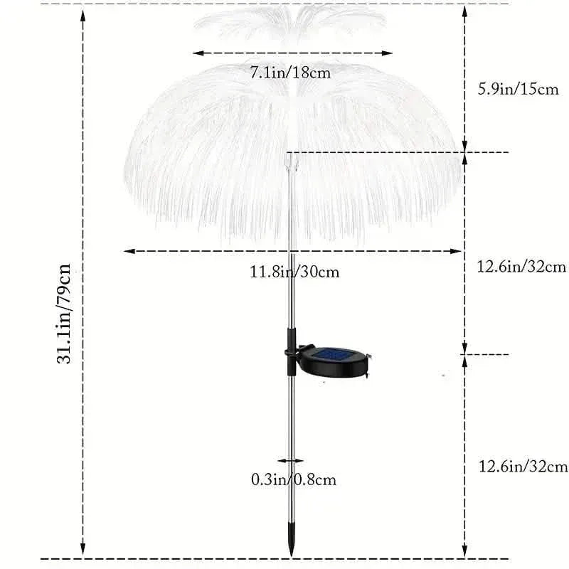 2-Pack: Waterproof Solar Jellyfish Fiber Optic Light - A-1 Thread Vault