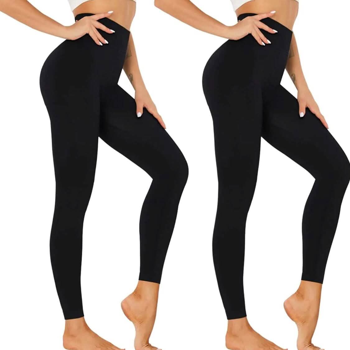 2-Pack: Women’s Fleece Lined High Waist Leggings - A-1 Thread Vault