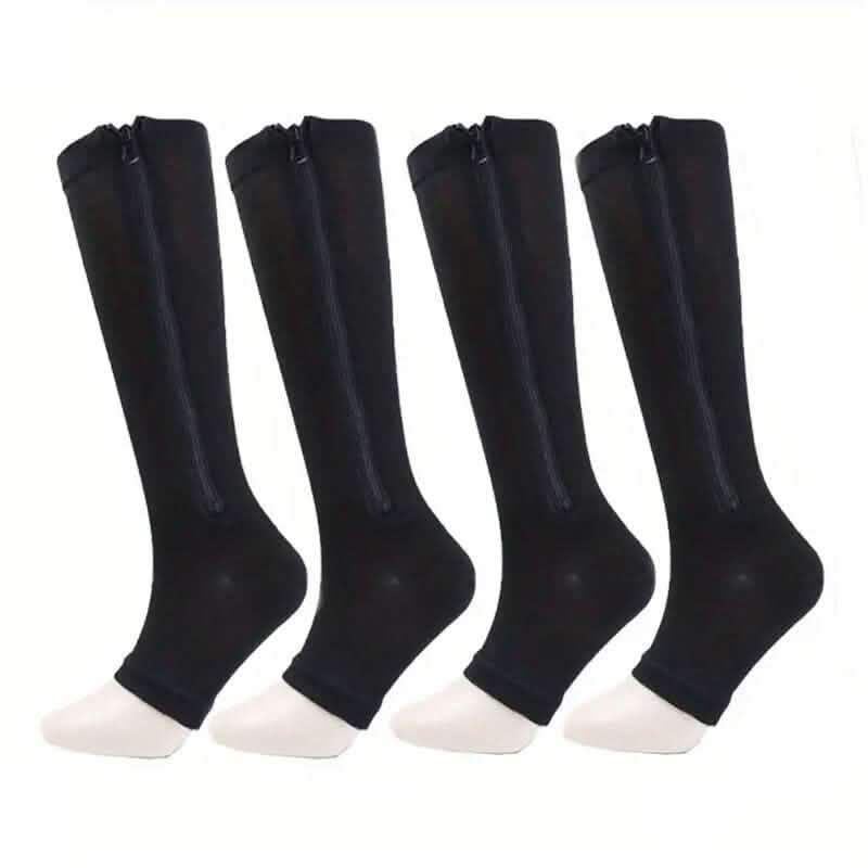 2-Pairs: Women's Open Toe Sports Compression Socks - A-1 Thread Vault