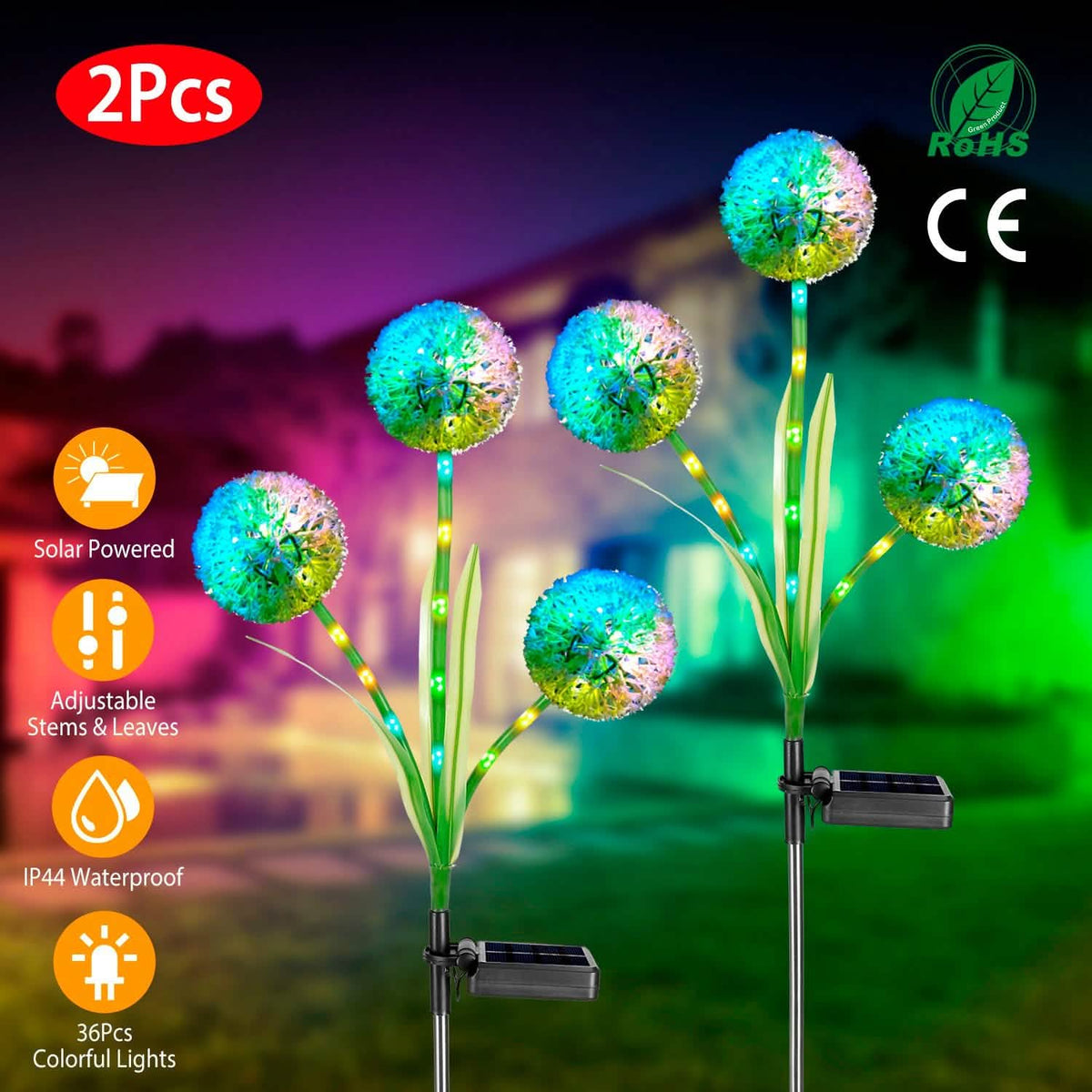 2-Piece: 36 LED Dandelion Solar Lights - A-1 Thread Vault