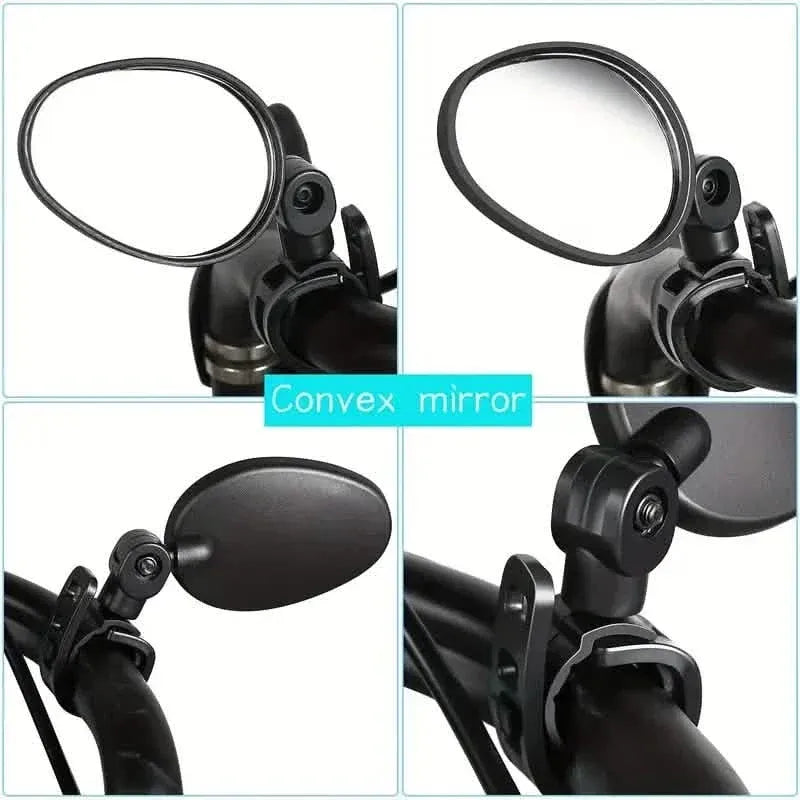 2-Piece: 360° Adjustable Rotatable Handlebar Mirror - Wide Angle Bicycle Mirror - A-1 Thread Vault