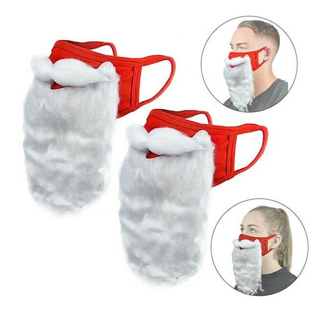 2-Piece: Adult Funny Cosplay Santa Claus Mask Face - A-1 Thread Vault