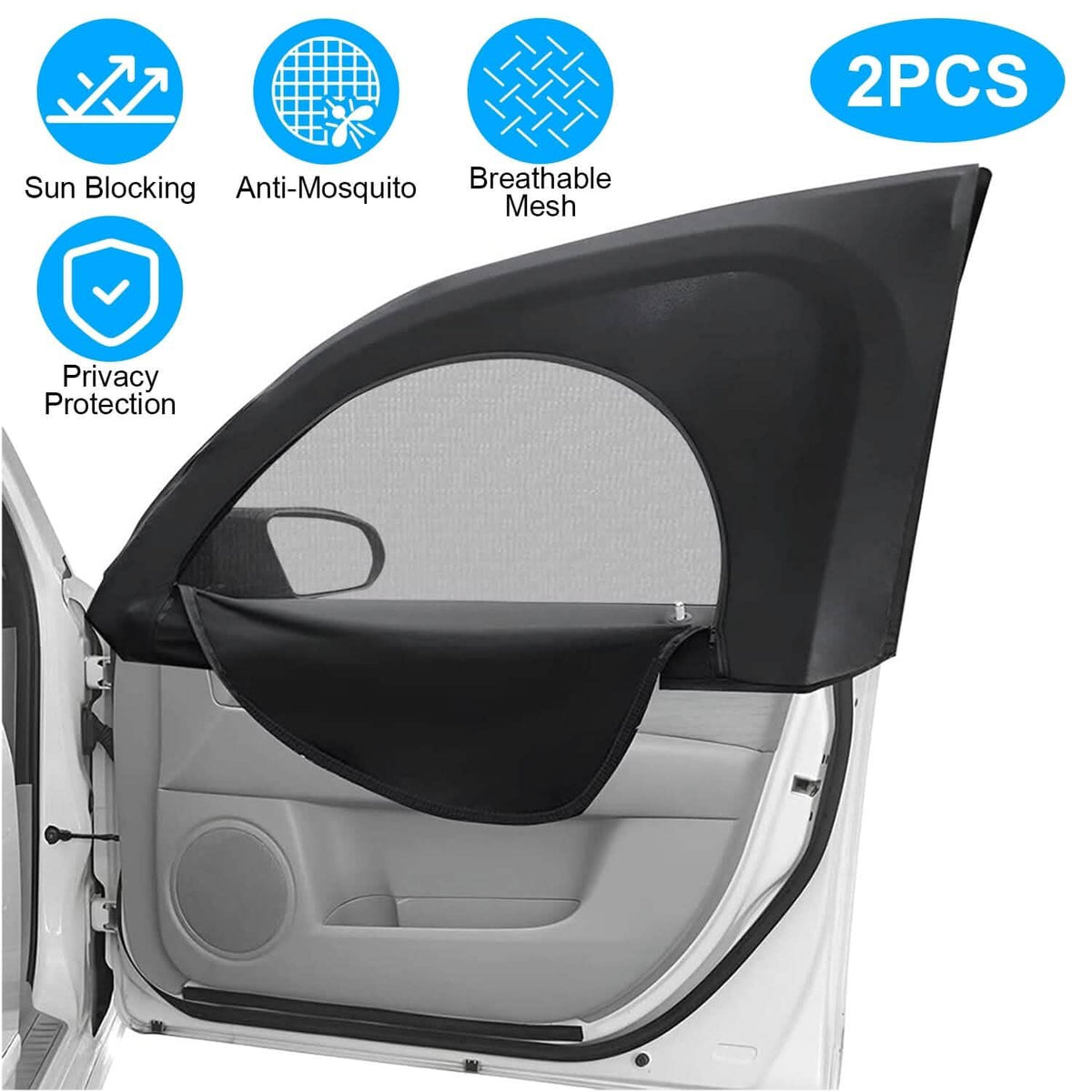 2-Piece: Car Side Window Screen Mesh Cover - A-1 Thread Vault