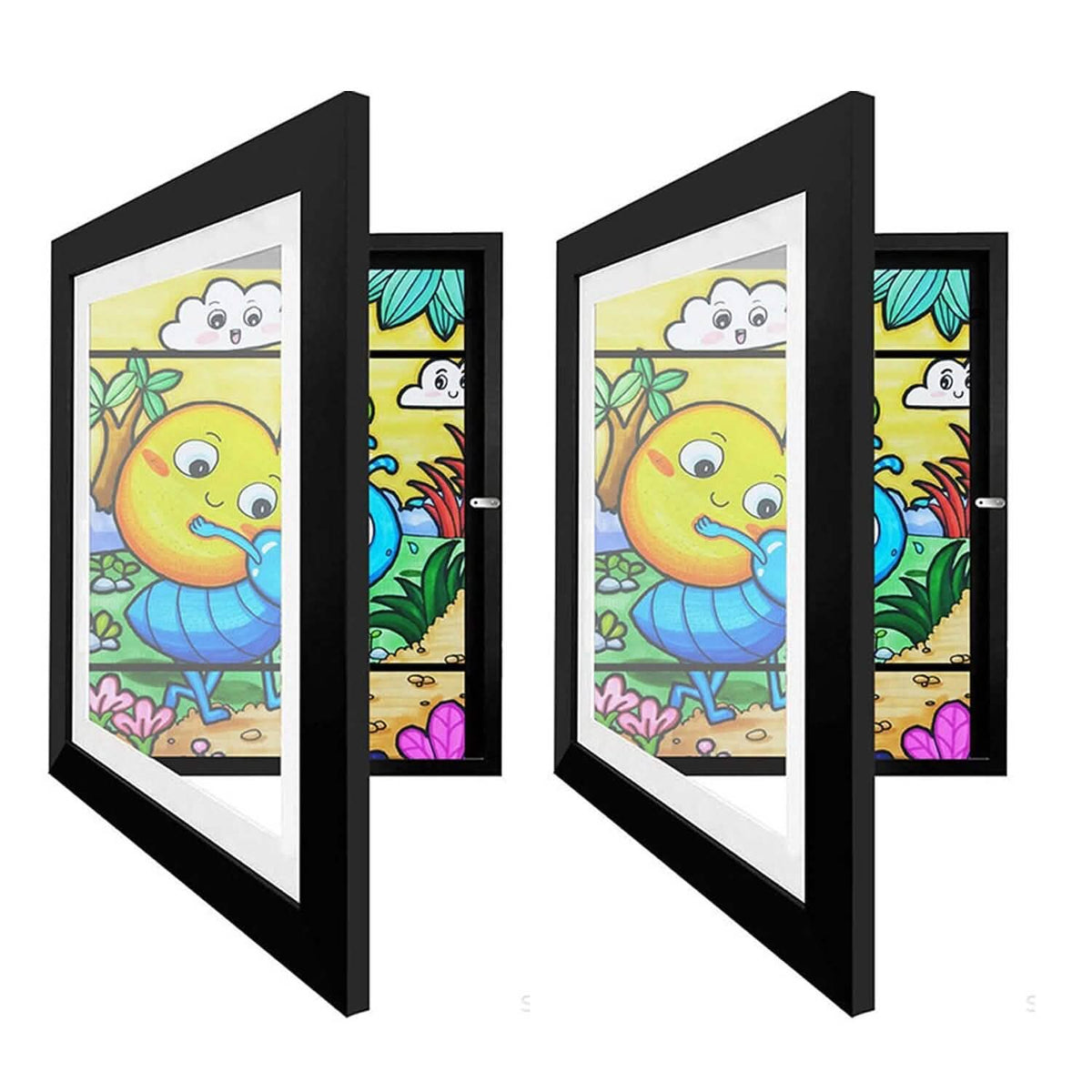 2-Piece: Kids Art Frame Front Opening Wooden Picture Frame - A-1 Thread Vault
