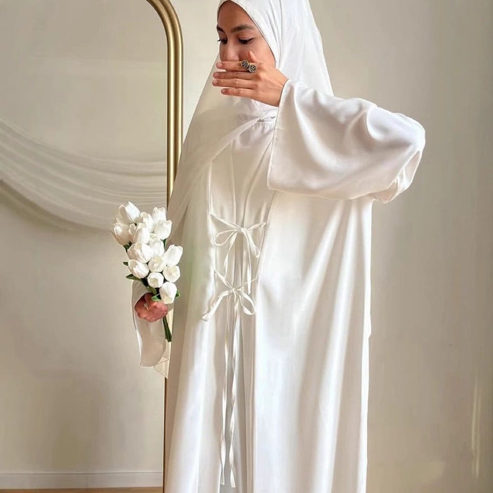 2-Piece Satin Open Abaya Set(MOA317) - A-1 Thread Vault