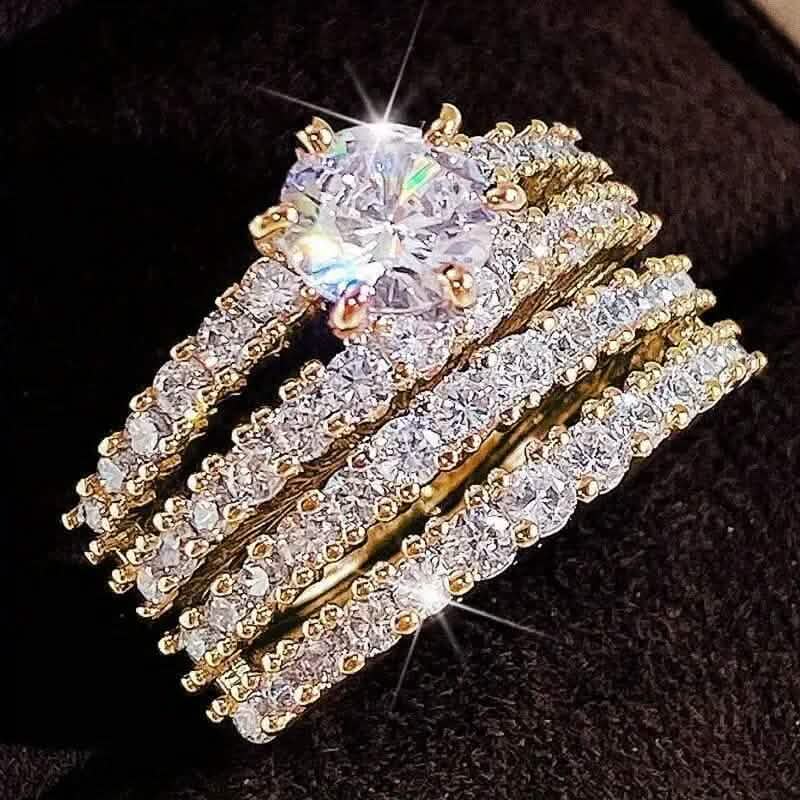 2-Piece Set: Gold Inlays with Zirconia Rings - A-1 Thread Vault