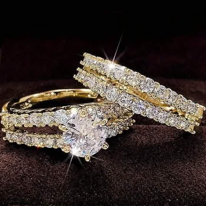 2-Piece Set: Gold Inlays with Zirconia Rings - A-1 Thread Vault