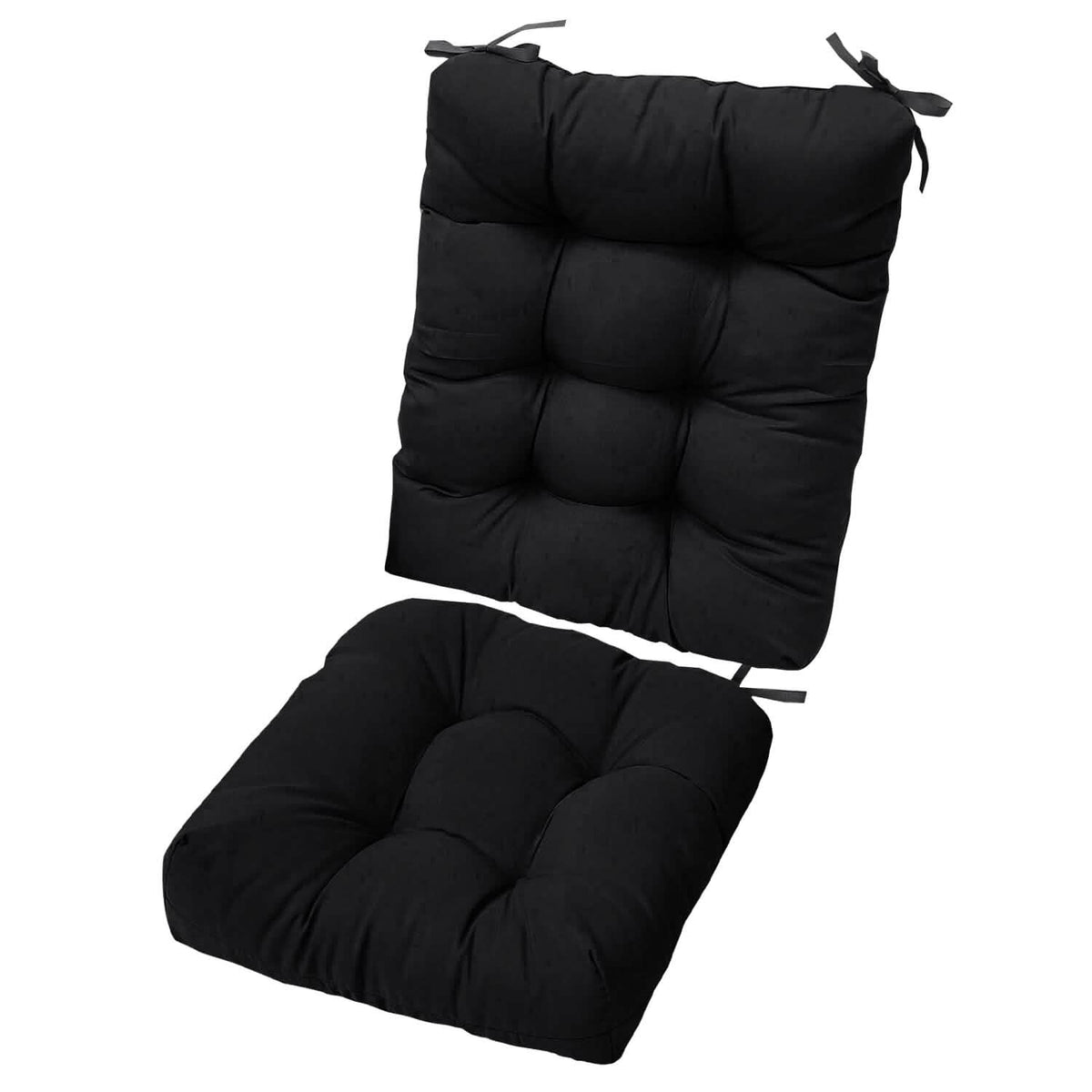 2-Piece Set: Rocking Chair Cushion with Non-Slip Ties Polyester Fiber Filling - A-1 Thread Vault