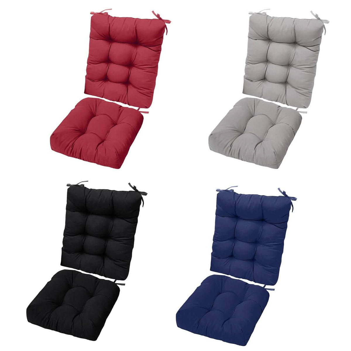 2-Piece Set: Rocking Chair Cushion with Non-Slip Ties Polyester Fiber Filling - A-1 Thread Vault