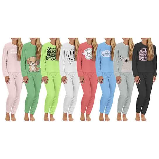 2-Piece Set: Women's Plush Popcorn Knit Top and Jogger Pants Pajama Set (Plus Size) - A-1 Thread Vault