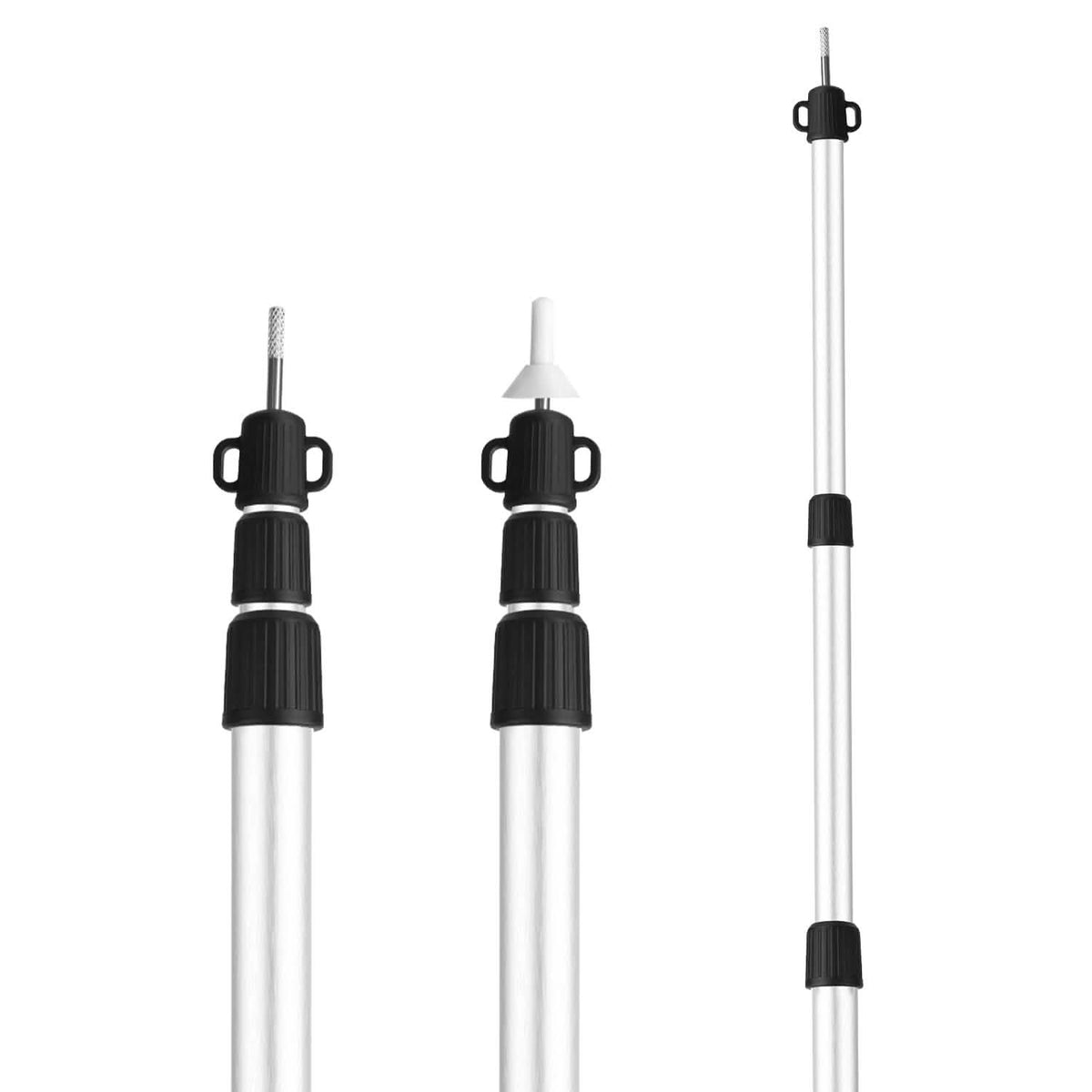 2-Piece: Telescoping Tarp Poles Portable Aluminum Awning Poles - A-1 Thread Vault