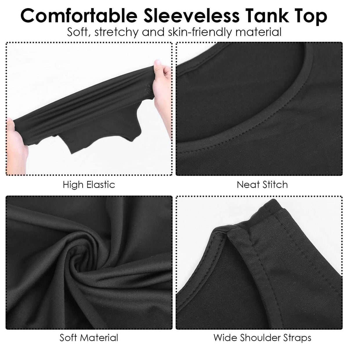 2-Piece: Women Sleeveless Cropped Tank top High Neck - A-1 Thread Vault