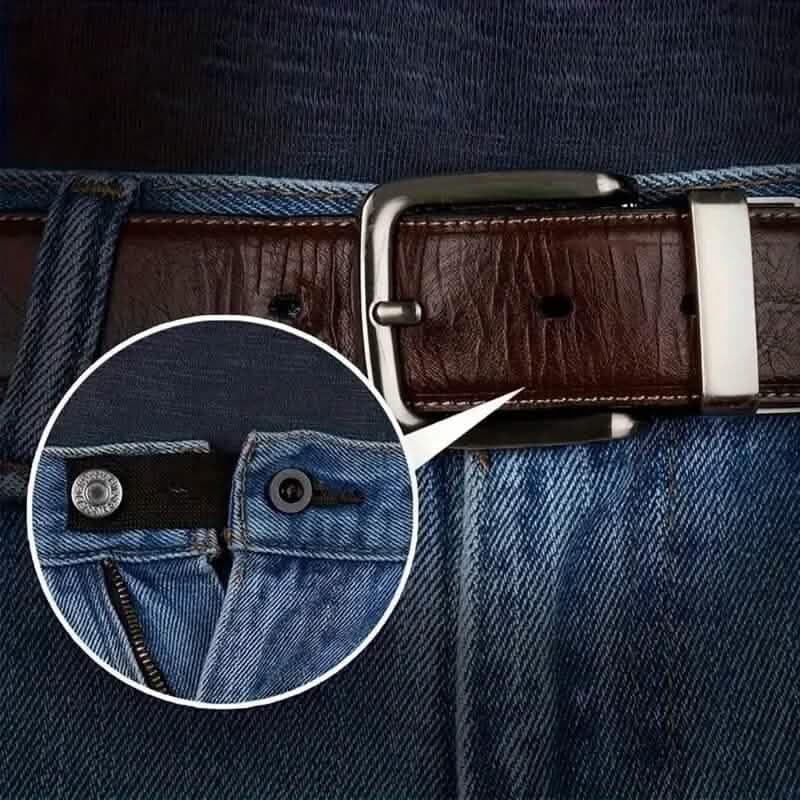 2-Pack: Black Interlocking Tape Waistband Extender Buttons for Jeans and Pants - A-1 Thread Vault