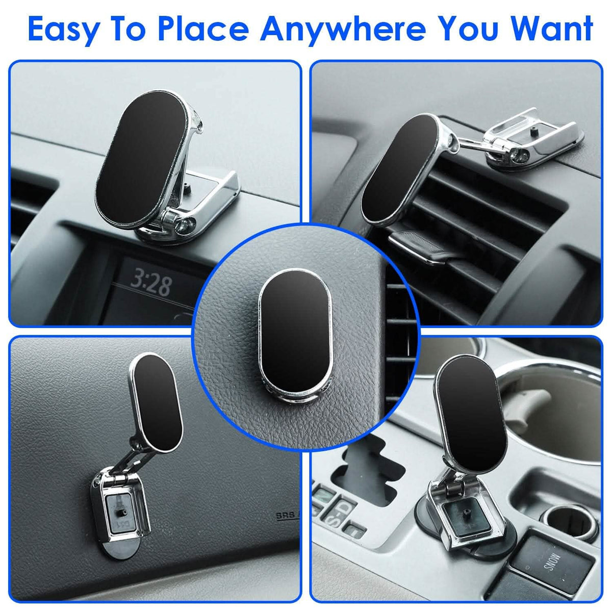 2-Pieces: Foldable Magnetic Car Phone Holder - A-1 Thread Vault