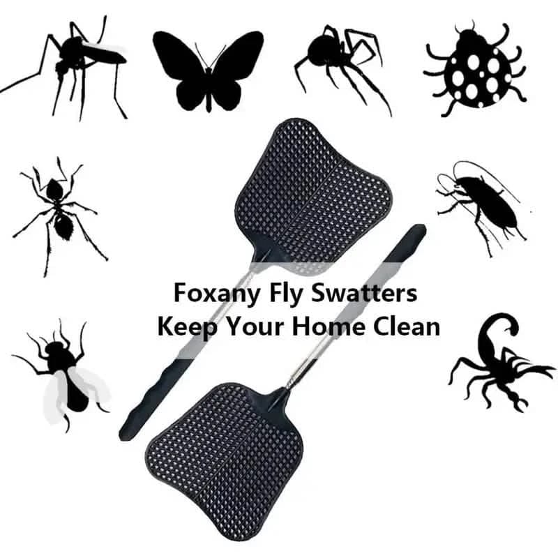 2-Pieces: Heavy Duty Telescopic Fly Swatter Set - A-1 Thread Vault