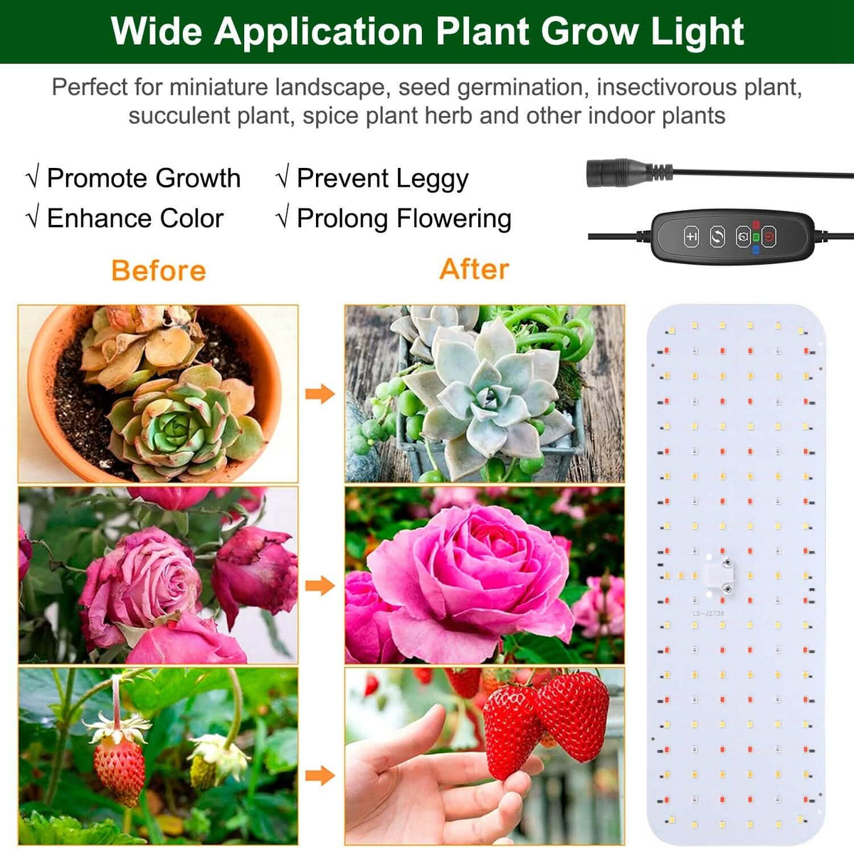 2-Pieces: Ultra-Thin LED Grow Lights for Indoor Plants with 126 LEDs - A-1 Thread Vault