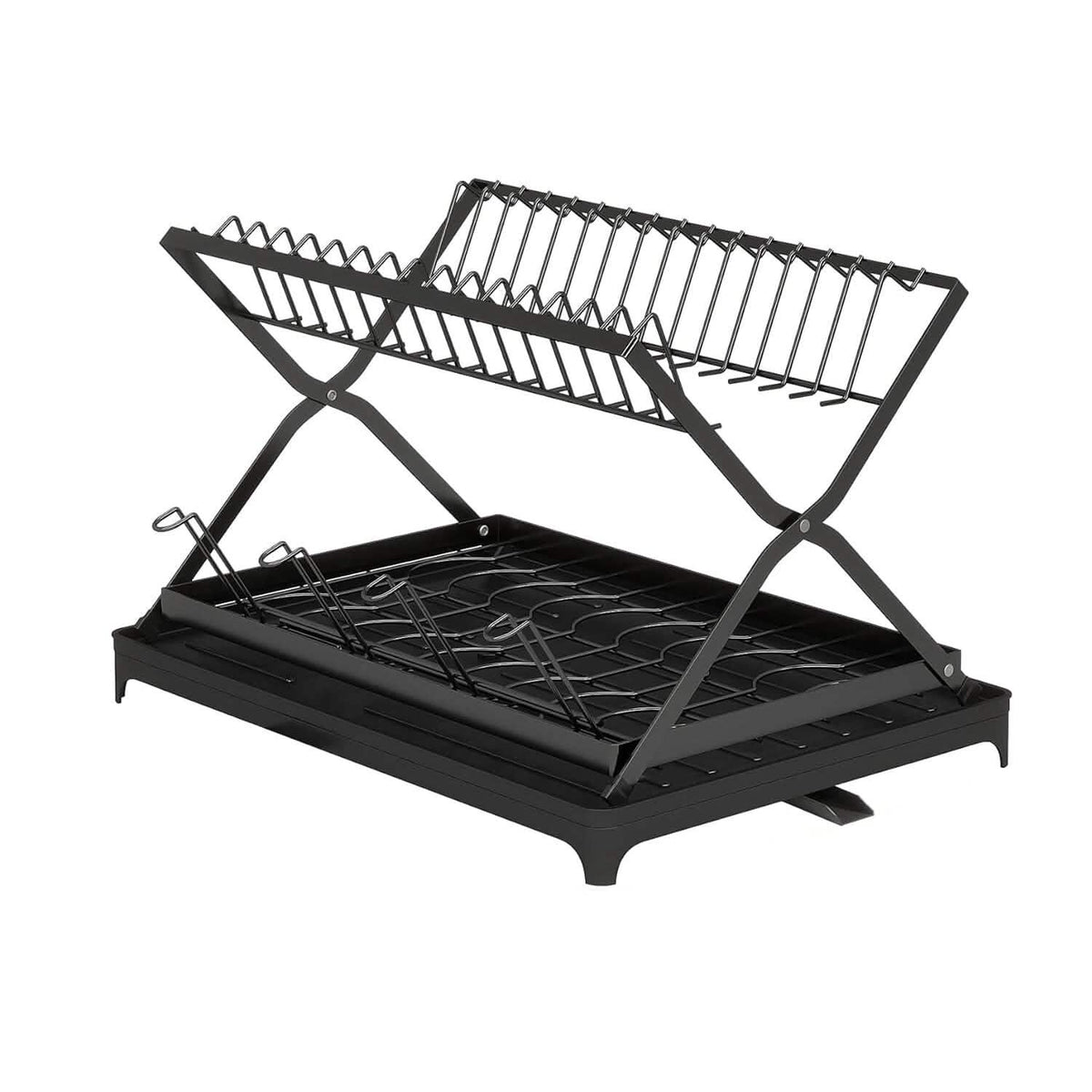 2-Tier Dish Drying Rack with Cup Holder and Drainboard - A-1 Thread Vault