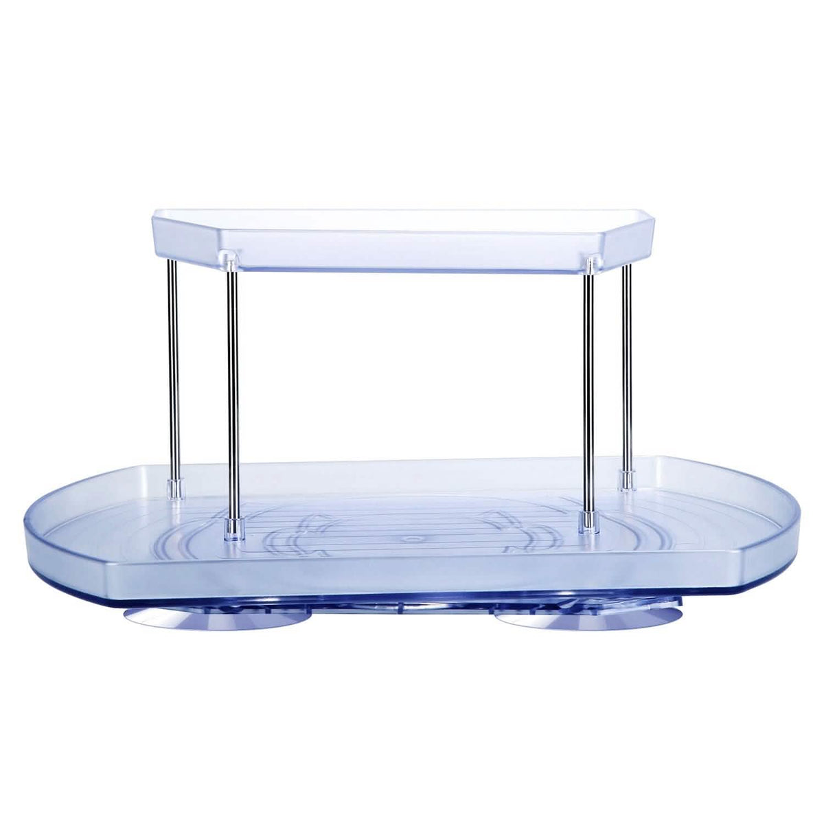 2-Tier Turntable Organizer Rectangular Refrigerator Spinner Storage Rack with 360° Rotatable Slide Rail - A-1 Thread Vault