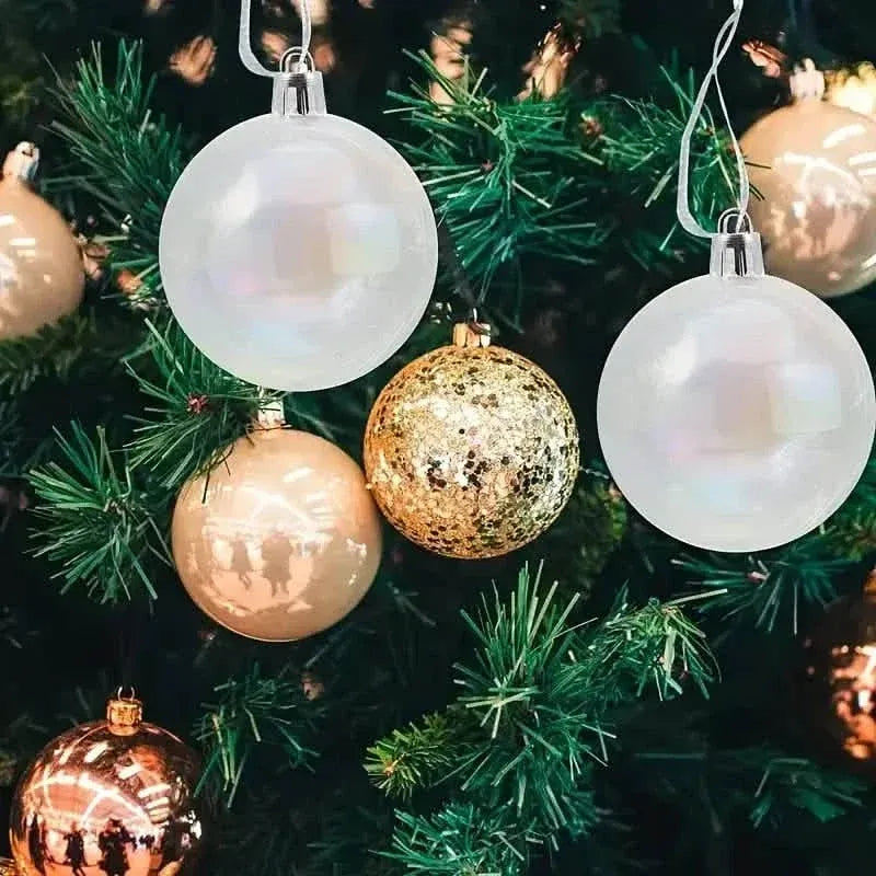 20-Pieces: Clear Iridescent Plastic Ornaments Balls for Crafts - A-1 Thread Vault
