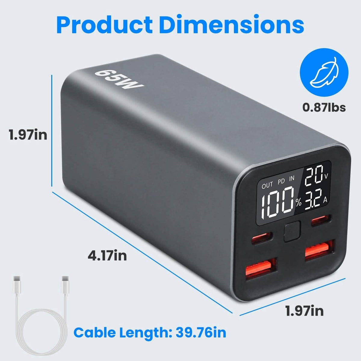 20000mah 65W USB-C PD Laptop Power Bank Fast Charging - A-1 Thread Vault