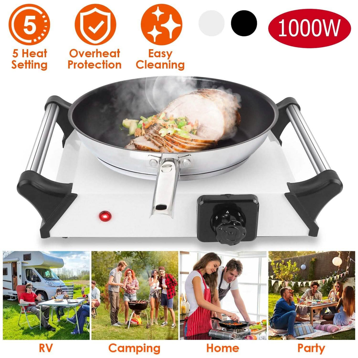 2000W Electric Burner Portable Coil Heating Hot Plate Stove Countertop - A-1 Thread Vault