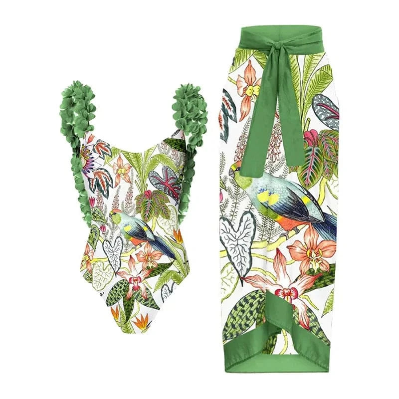 2023 Sexy Fashion One Piece Swimsuit Solid 3D Flower Summer Women Swimwear Beachwear Summer Luxury Monokini Bathing Suit - A-1 Thread Vault