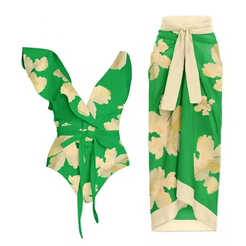 2023 Sexy Fashion One Piece Swimsuit Solid 3D Flower Summer Women Swimwear Beachwear Summer Luxury Monokini Bathing Suit - A-1 Thread Vault