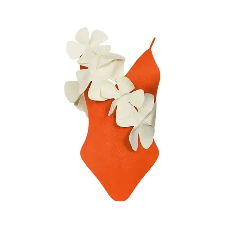 2023 Sexy Fashion One Piece Swimsuit Solid 3D Flower Summer Women Swimwear Beachwear Summer Luxury Monokini Bathing Suit - A-1 Thread Vault