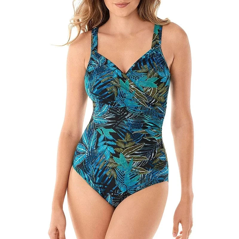 2024 One Piece Swimsuit Sexy Plus Size Swimwear Women Tummy Control Beach Wear for Bathing Suits Monokini Maillot De Bain Female - A-1 Thread Vault