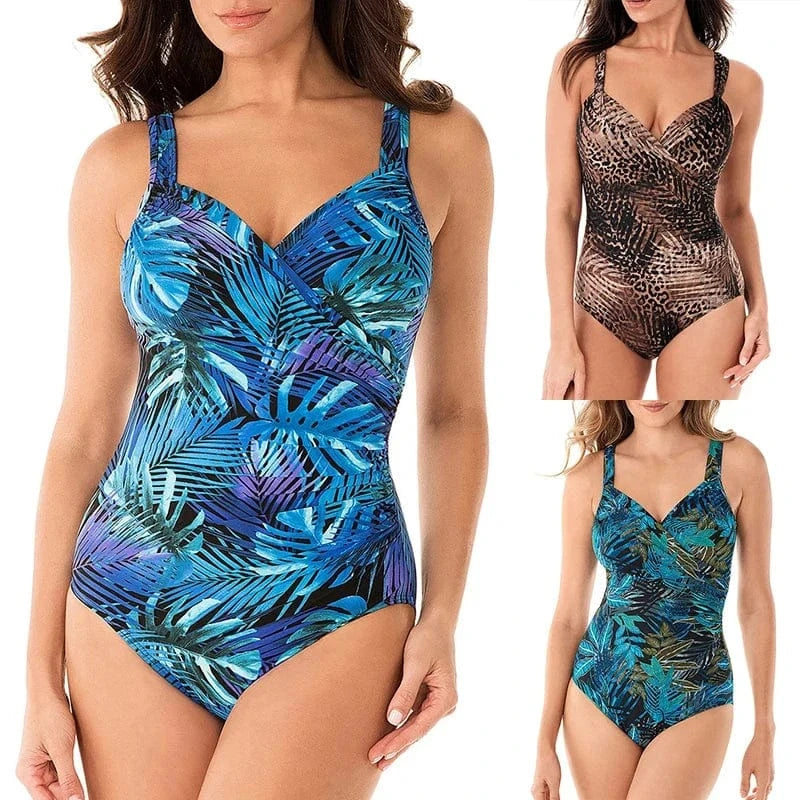2024 One Piece Swimsuit Sexy Plus Size Swimwear Women Tummy Control Beach Wear for Bathing Suits Monokini Maillot De Bain Female - A-1 Thread Vault