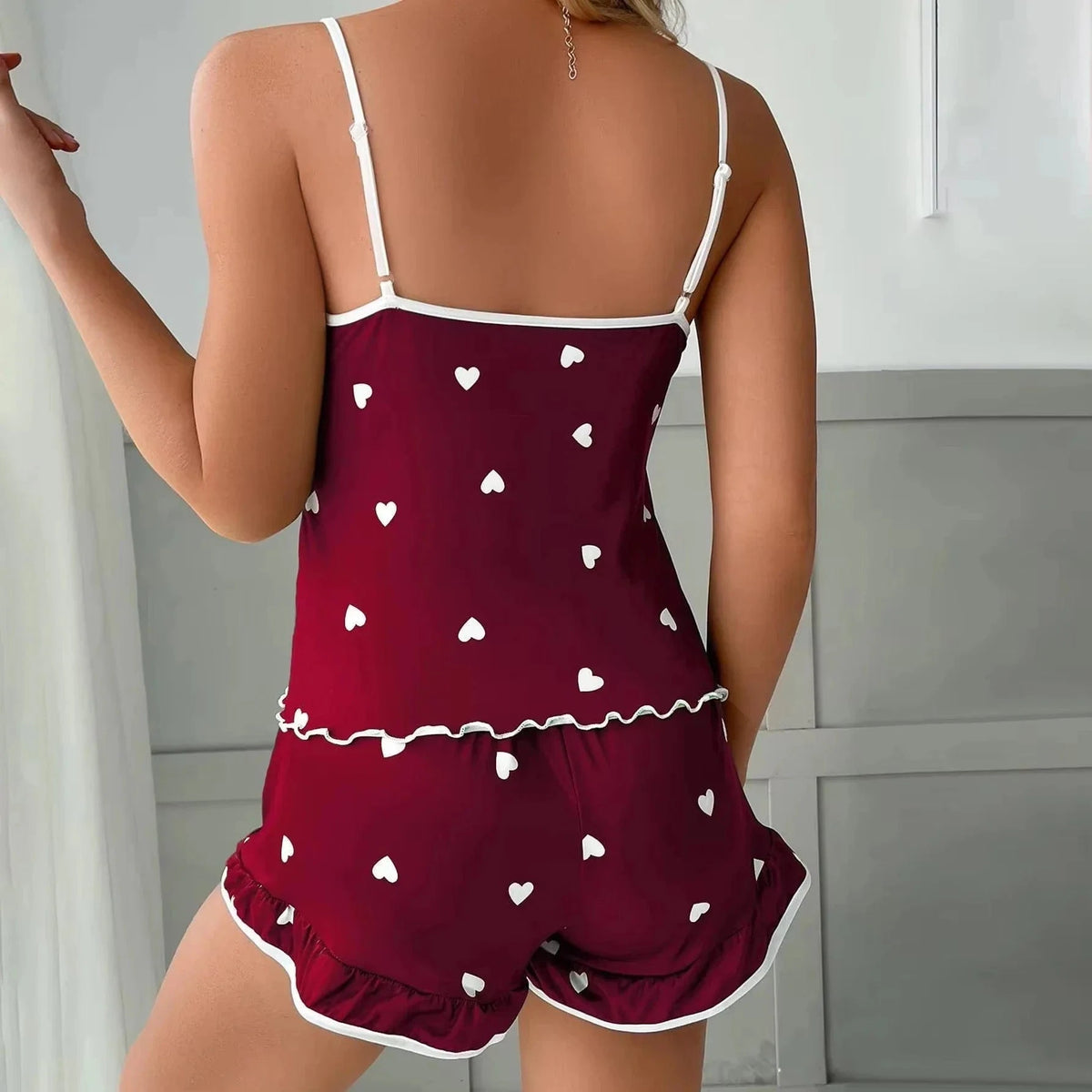 2024 Summer Pajama Set Large Size Vest Shorts Women's Suspenders Soft Casual Cute Printed Women pajamas set - A-1 Thread Vault