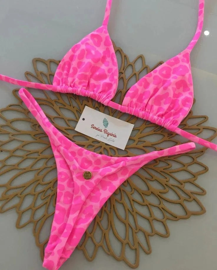 2025 New Sexy Prints Mciro Bikini Set Women Holiday Swimsuit Lace-up Swimwear 2 Piece Set Backless Biquine Brasileiro Beachwear - A-1 Thread Vault