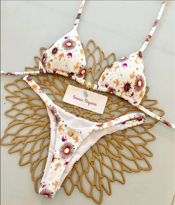 2025 New Sexy Prints Mciro Bikini Set Women Holiday Swimsuit Lace-up Swimwear 2 Piece Set Backless Biquine Brasileiro Beachwear - A-1 Thread Vault