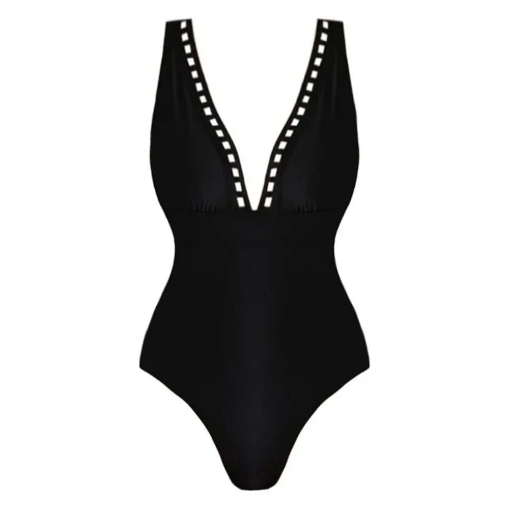 2025 Sexy Women's Swimsuit New Strapless Simple One-piece Swimwear with Shorts Two-piece Set Sliming Bodysuit Beachwear Monokini - A-1 Thread Vault