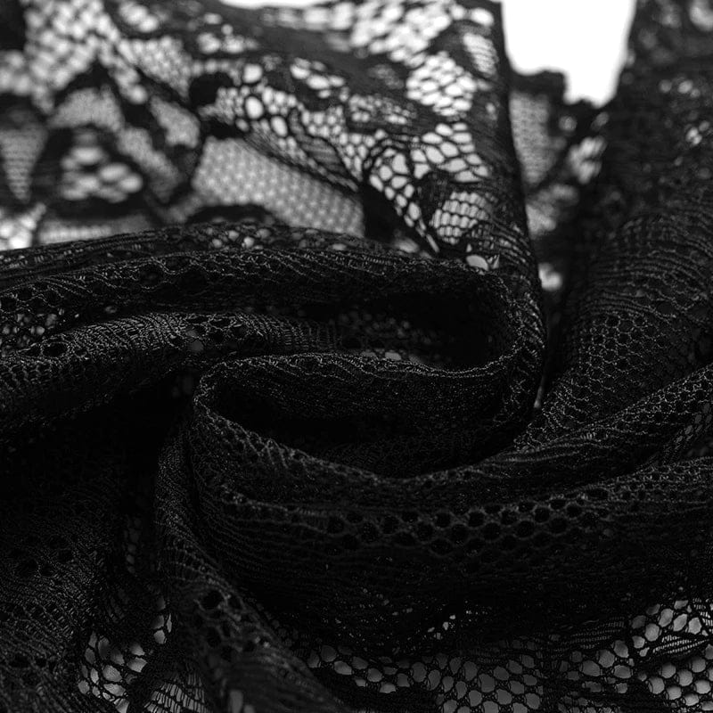 2025 Summer 2 Pcs Women's New Sexy Lace See-Through Pajamas Black Pink Cute Clothes Comfortable Breathable Suspender Shorts Set - A-1 Thread Vault
