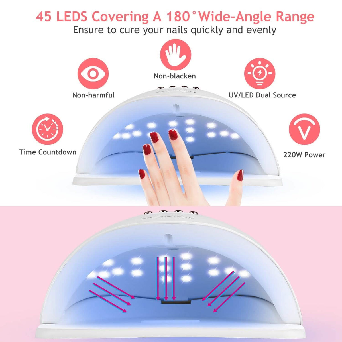 220W UV LED Nail Lamp Gel Polish Dryer - A-1 Thread Vault