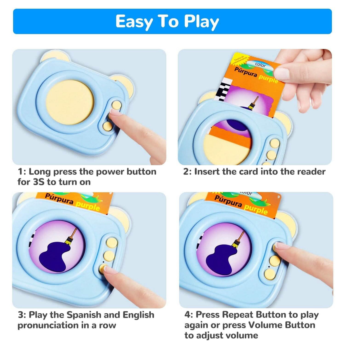 224 Sight Words Spanish and English Bilingual Talking Flash Cards - A-1 Thread Vault