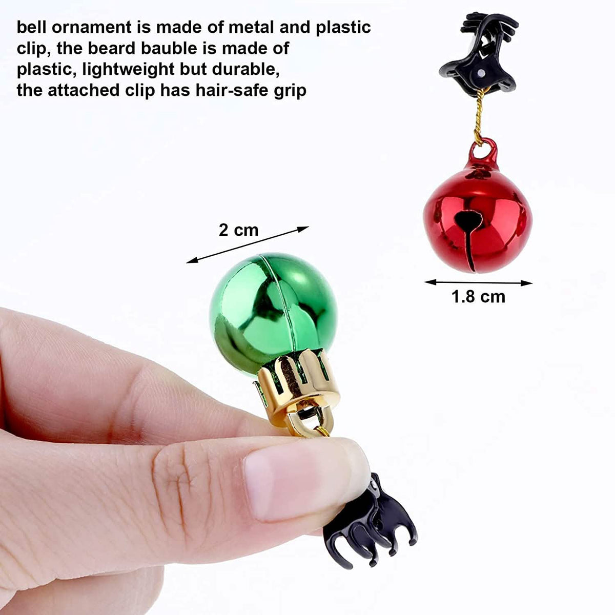24-Piece: Christmas Beard Baubles Ornaments Santa Claus Beard Bells - A-1 Thread Vault