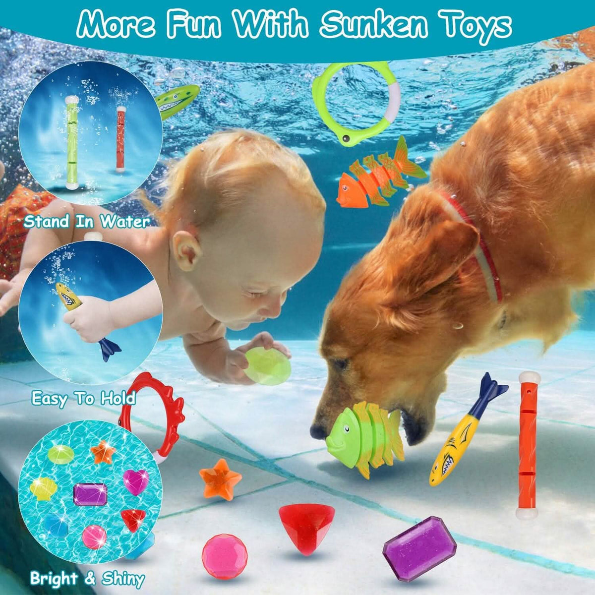 24-Pieces: Diving Toys Swimming Pool for Aged 3+ Years Old - A-1 Thread Vault
