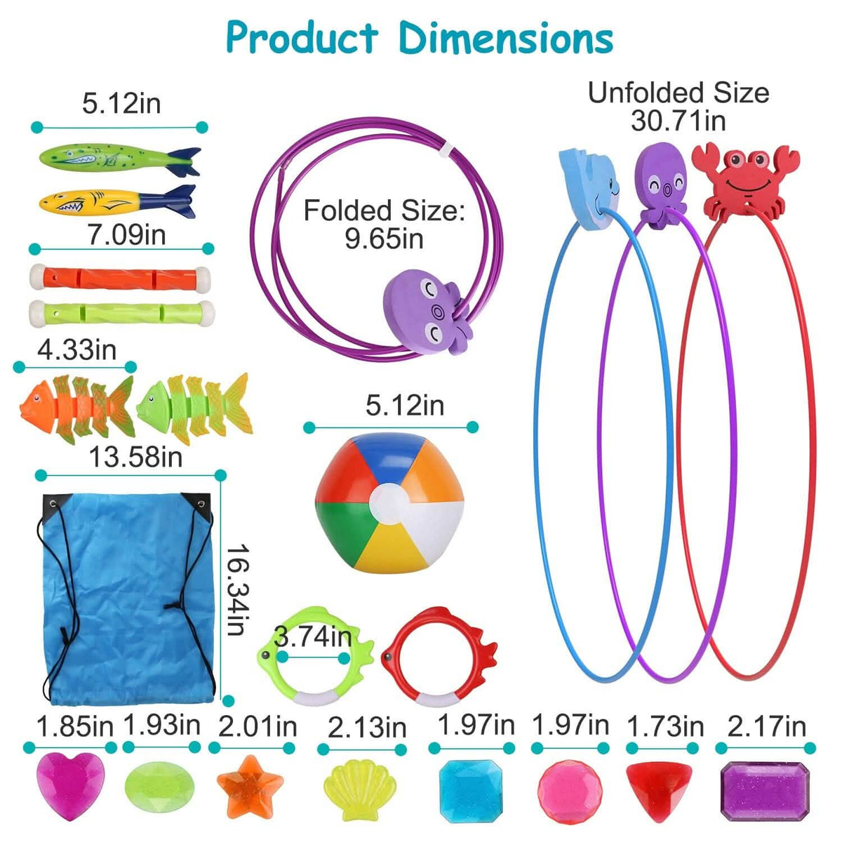 24-Pieces: Diving Toys Swimming Pool for Aged 3+ Years Old - A-1 Thread Vault