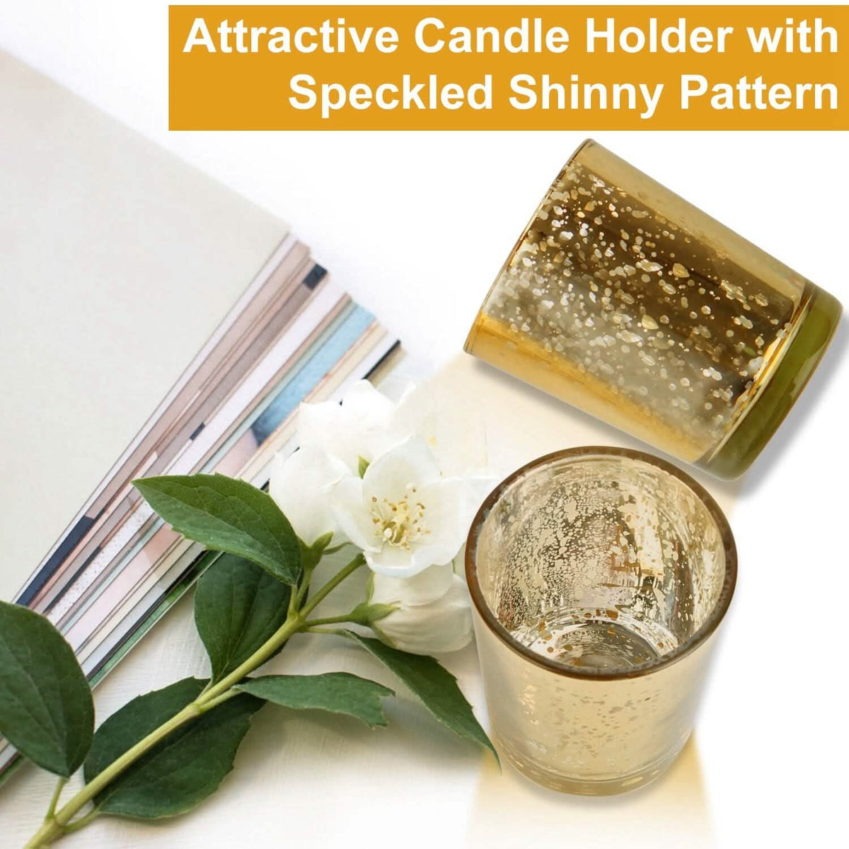 24-Pieces Gold Votive Tealights Candle Holder Mercury Glass - A-1 Thread Vault