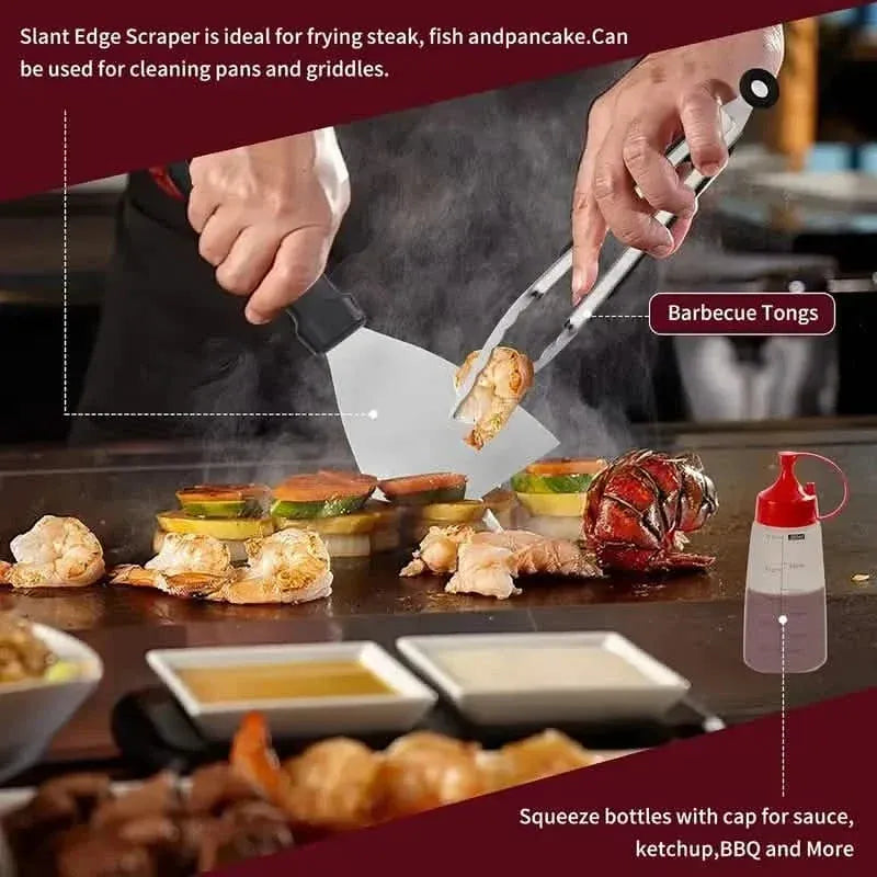 245-Piece Set: Griddle Spatula Kit with Storage Bag - A-1 Thread Vault