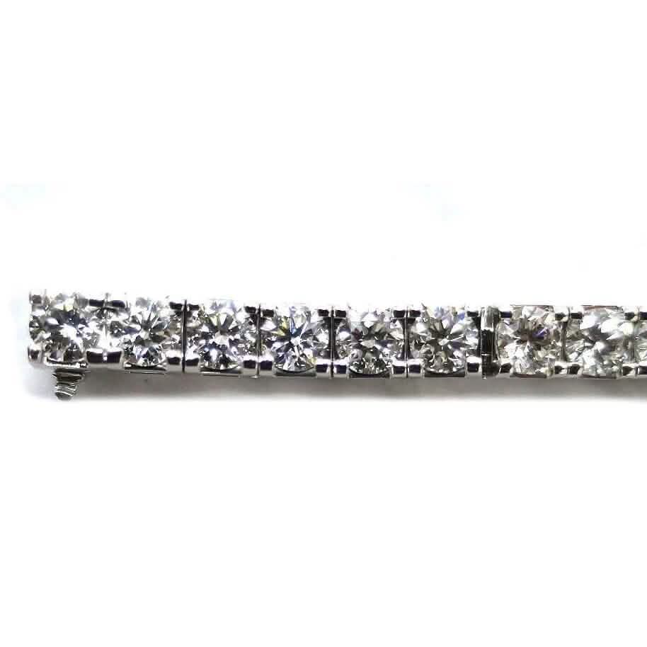 25 Ct Round Diamond Tennis Bracelet 14K Gold Lab Grown IGI Cert D-F VS - A-1 Thread Vault