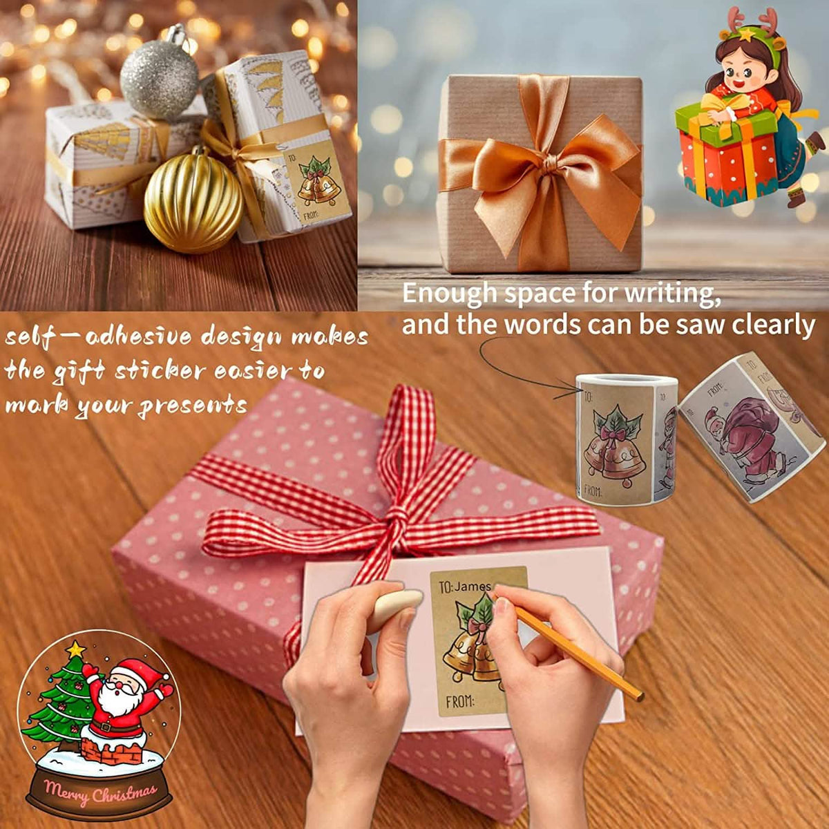 250-Pieces: Christmas Gift Tags Self Adhesive Labels Stickers 250 Pieces - A-1 Thread Vault