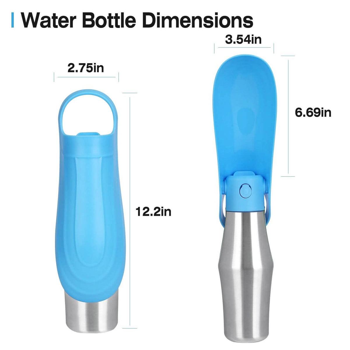 25oz Portable Dog Stainless Steel Water Dispenser Leak Proof Design - A-1 Thread Vault