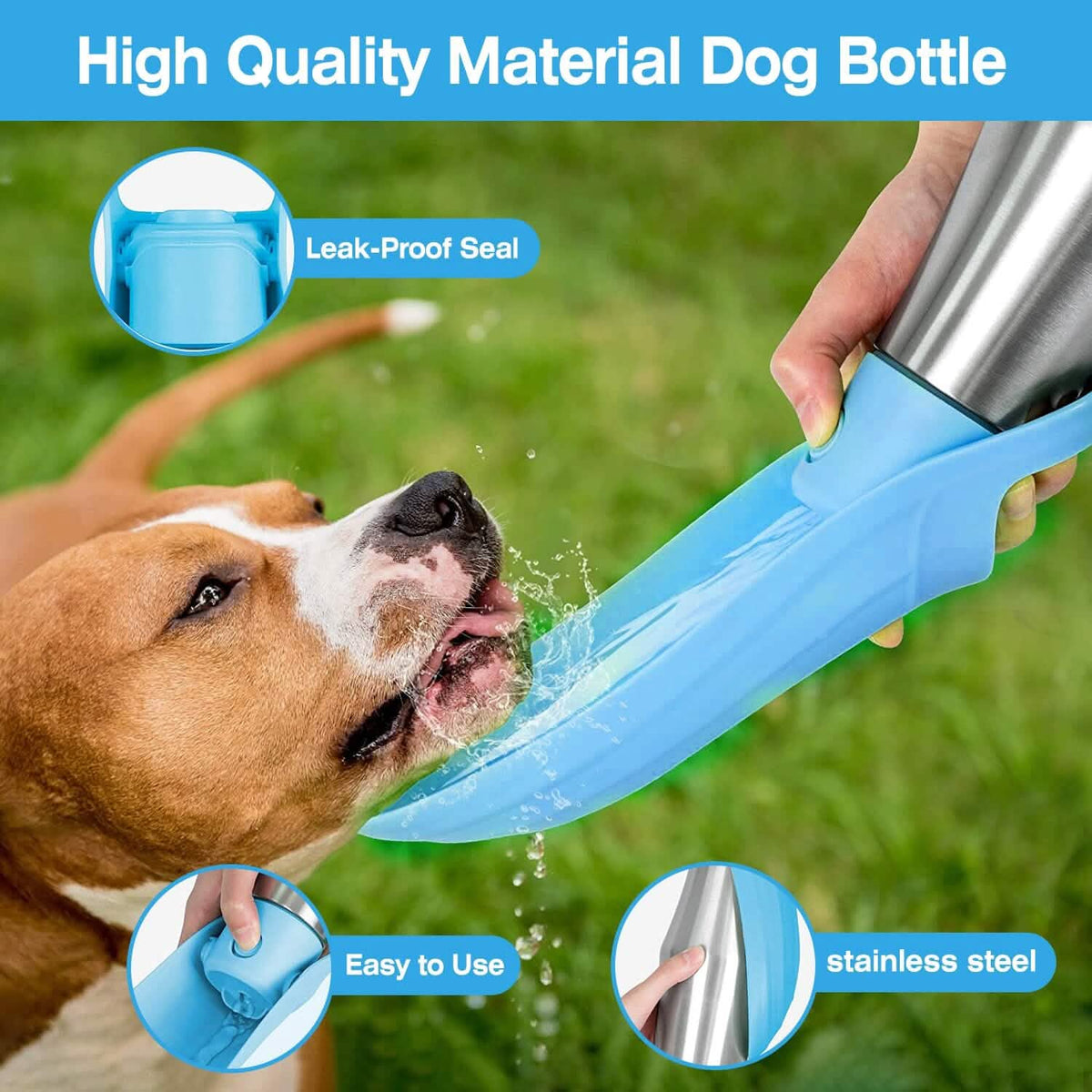 25oz Portable Dog Stainless Steel Water Dispenser Leak Proof Design - A-1 Thread Vault